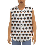 Rottweiler Face Pattern Print Sleeveless Baseball Jersey