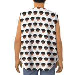 Rottweiler Face Pattern Print Sleeveless Baseball Jersey