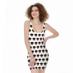 Rottweiler Face Pattern Print Sleeveless Bodycon Dress