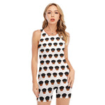 Rottweiler Face Pattern Print Sleeveless One Piece Swimsuit