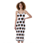 Rottweiler Face Pattern Print Slim Fit Midi Cami Dress