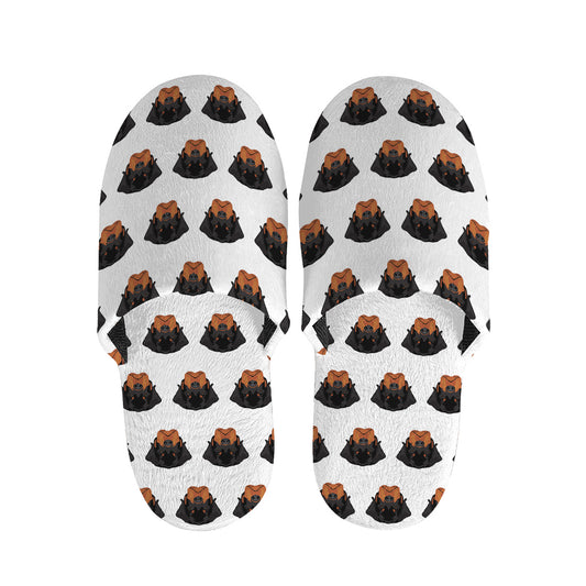 Rottweiler Face Pattern Print Slippers
