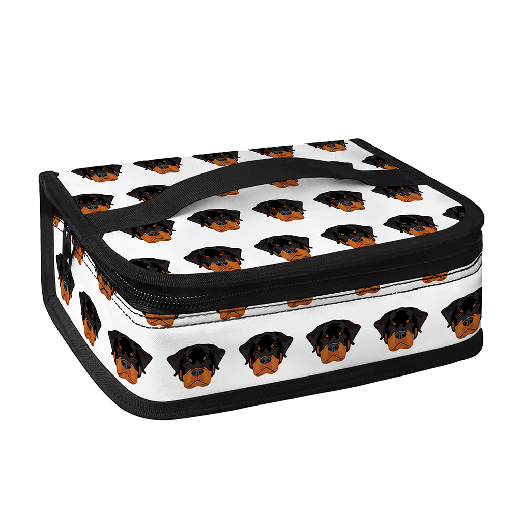 Rottweiler Face Pattern Print Small Lunch Bag