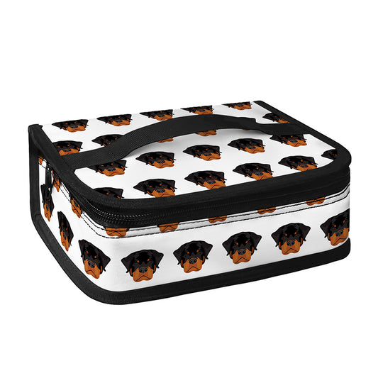 Rottweiler Face Pattern Print Small Lunch Bag