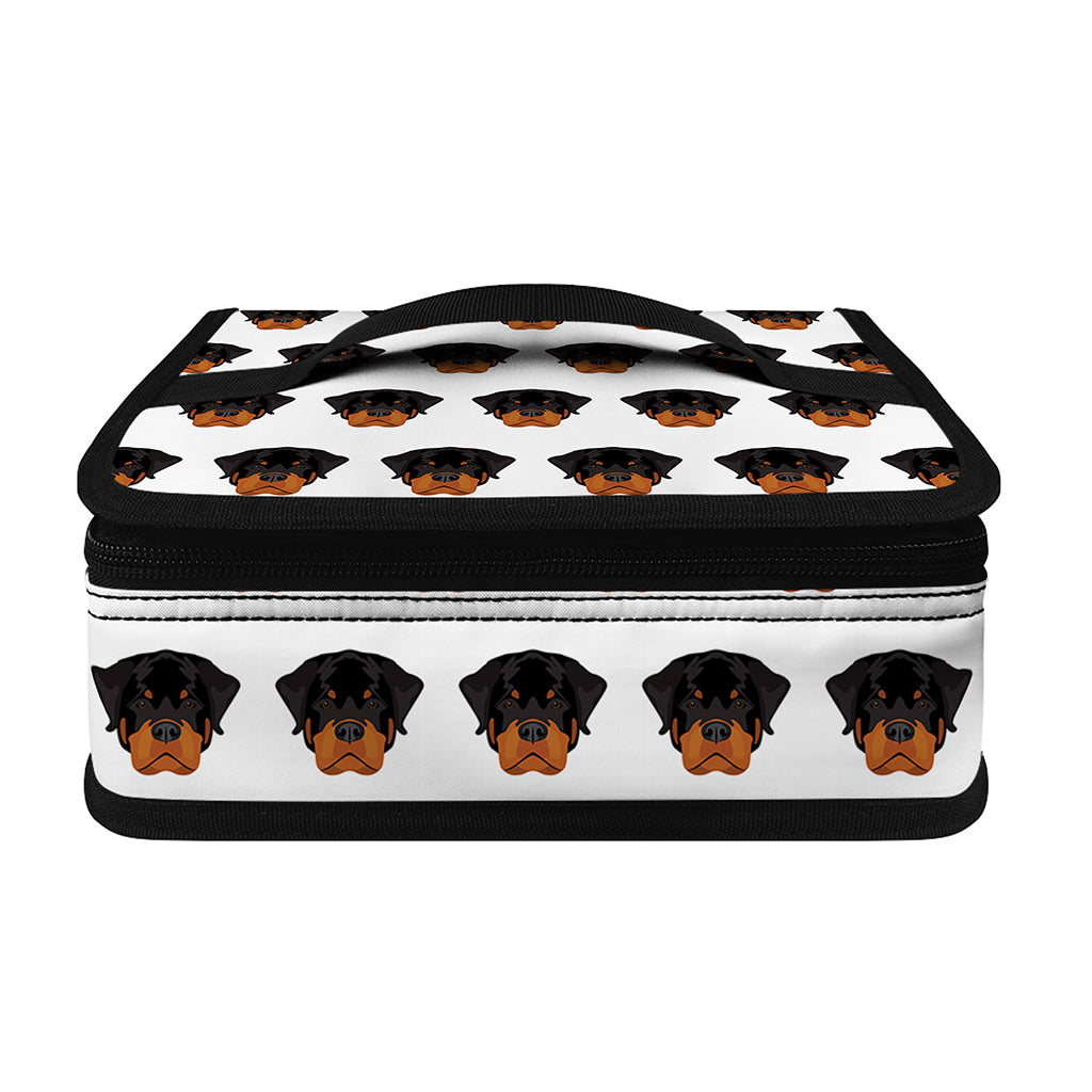 Rottweiler Face Pattern Print Small Lunch Bag