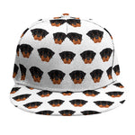 Rottweiler Face Pattern Print Snapback Cap