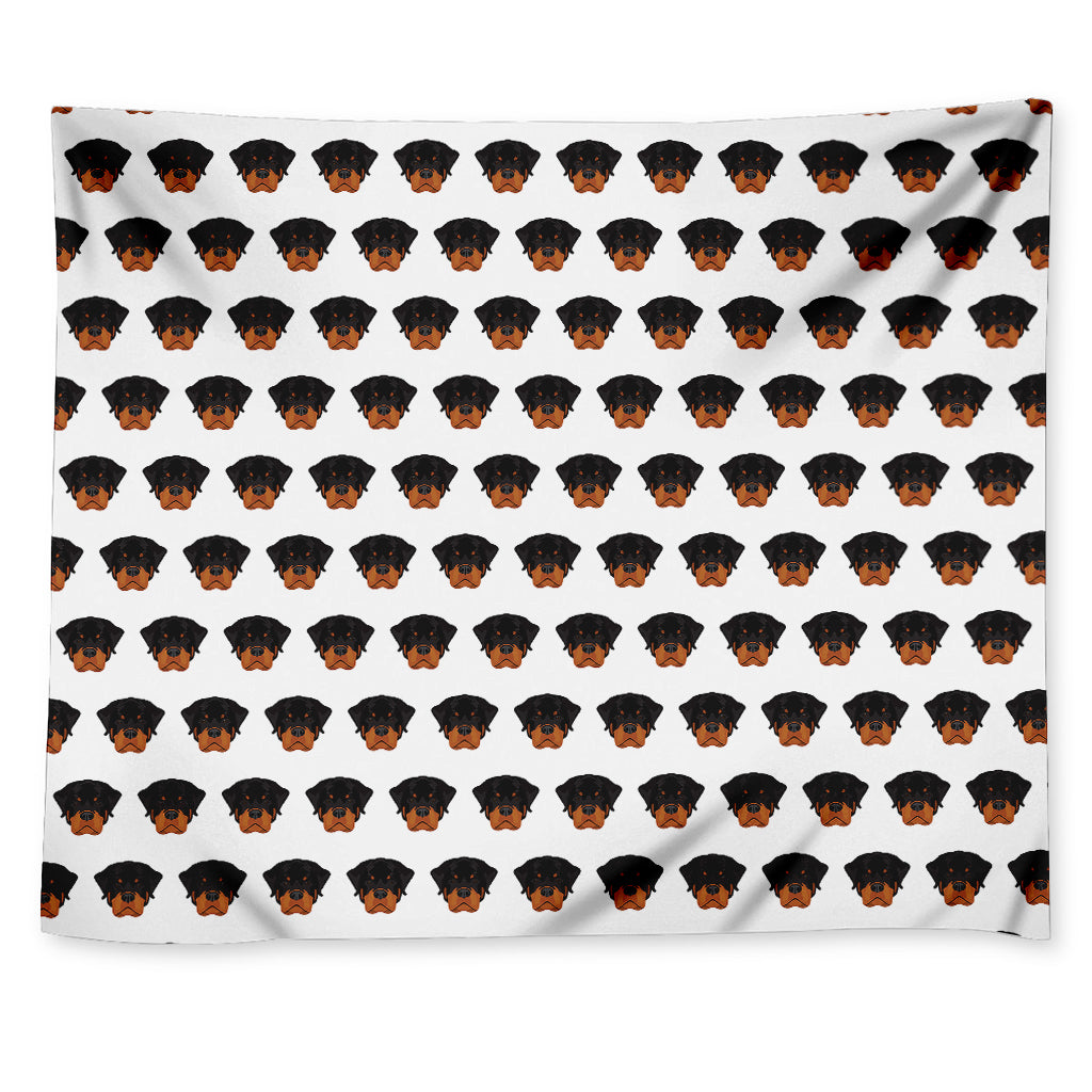 Rottweiler Face Pattern Print Tapestry