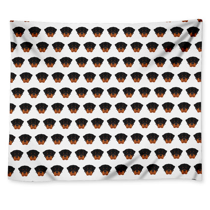 Rottweiler Face Pattern Print Tapestry