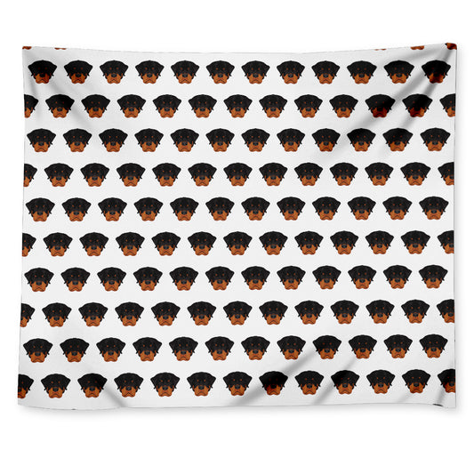 Rottweiler Face Pattern Print Tapestry