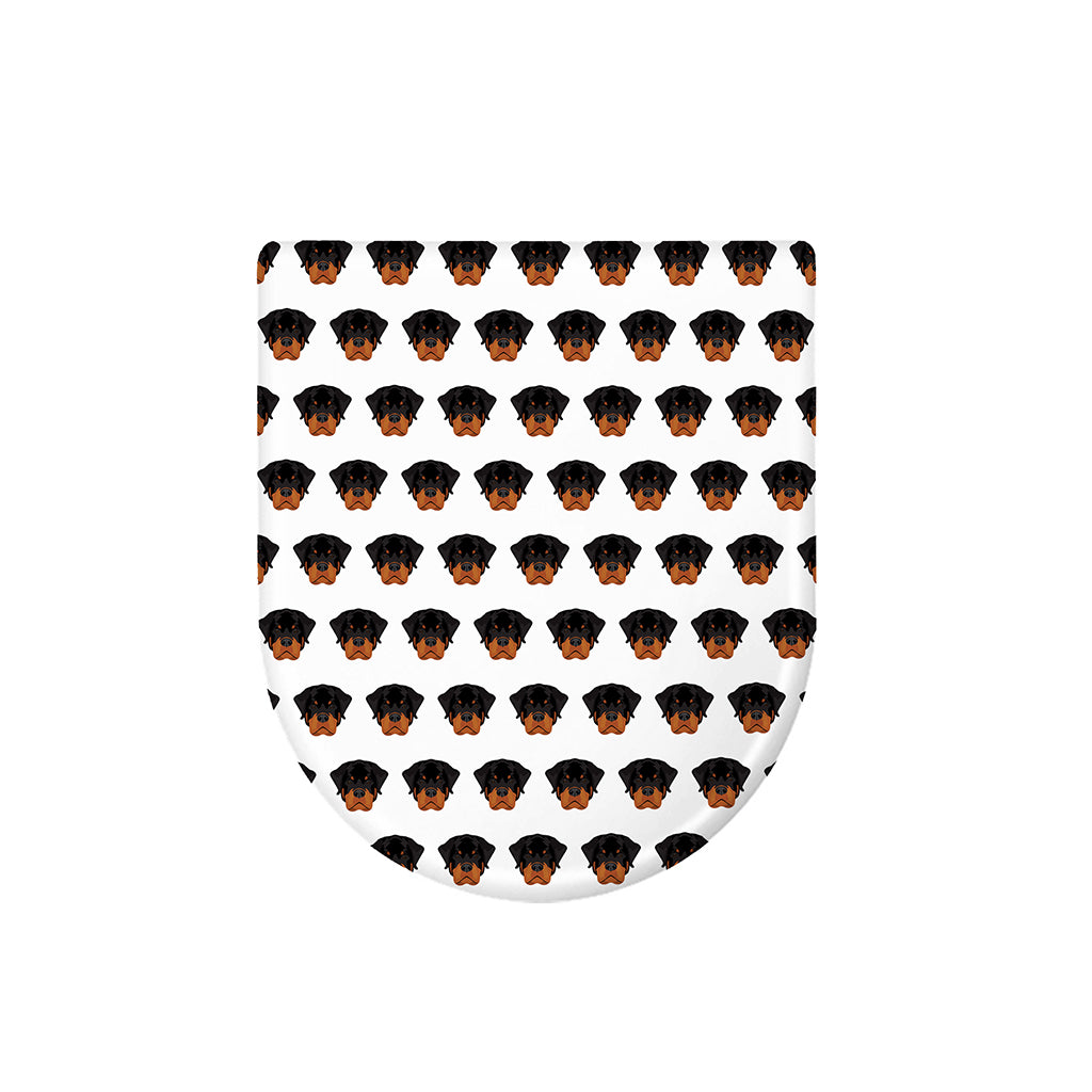 Rottweiler Face Pattern Print Toilet Lid Cover