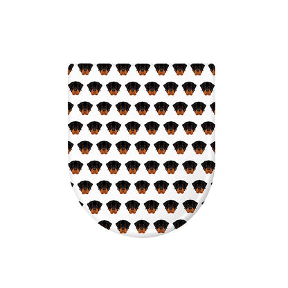 Rottweiler Face Pattern Print Toilet Lid Cover