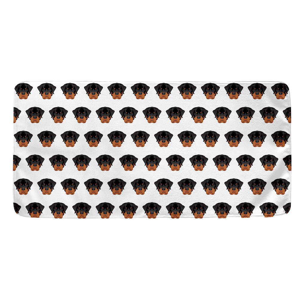 Rottweiler Face Pattern Print Towel