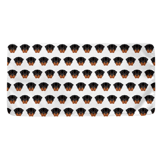 Rottweiler Face Pattern Print Towel