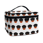 Rottweiler Face Pattern Print Travel Makeup Bag