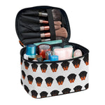 Rottweiler Face Pattern Print Travel Makeup Bag