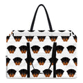 Rottweiler Face Pattern Print Utility Tote Bag