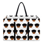 Rottweiler Face Pattern Print Utility Tote Bag