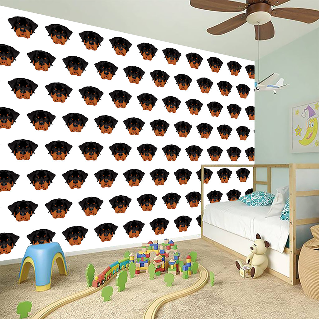 Rottweiler Face Pattern Print Wall Sticker