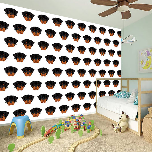 Rottweiler Face Pattern Print Wall Sticker