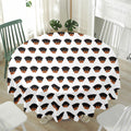 Rottweiler Face Pattern Print Waterproof Round Tablecloth