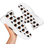 Rottweiler Face Pattern Print White Chunky Shoes