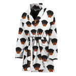 Rottweiler Face Pattern Print Women's Bathrobe