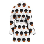 Rottweiler Face Pattern Print Women's Bathrobe