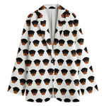 Rottweiler Face Pattern Print Women's Cotton Blazer
