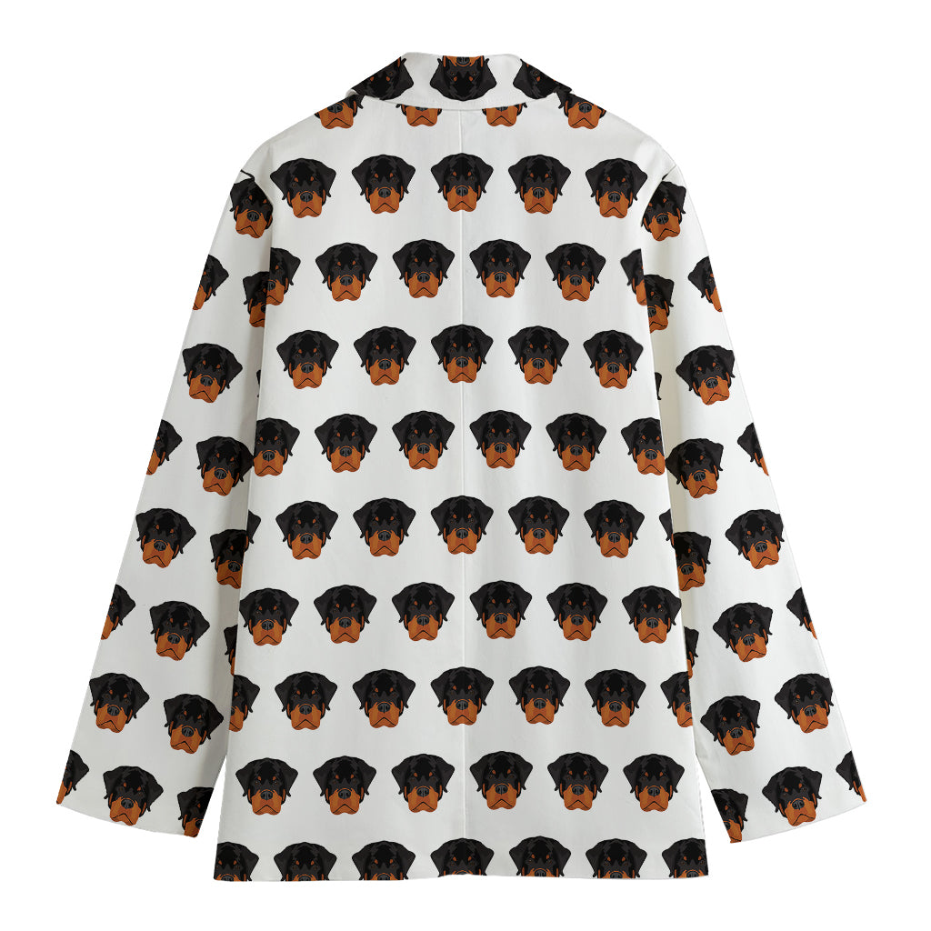Rottweiler Face Pattern Print Women's Cotton Blazer