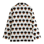 Rottweiler Face Pattern Print Women's Cotton Blazer