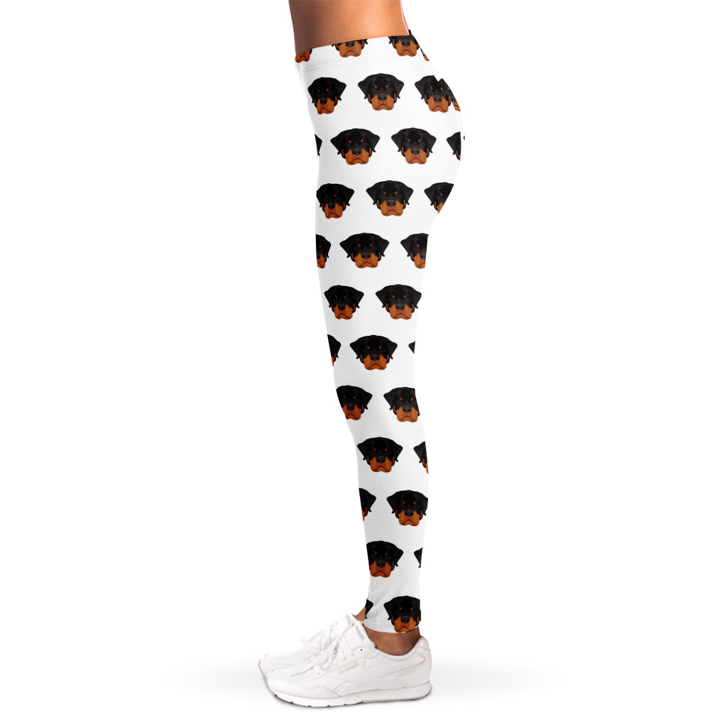Rottweiler Face Pattern Print Women's Leggings
