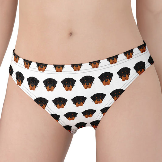 Rottweiler Face Pattern Print Women's Panties
