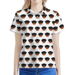 Rottweiler Face Pattern Print Women's Polo Shirt