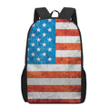 Rough USA Flag Print 17 Inch Backpack