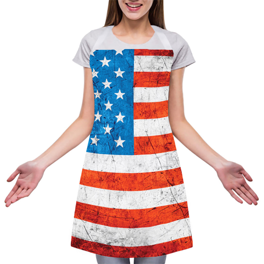Rough USA Flag Print Adjustable Apron