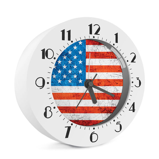 Rough USA Flag Print Alarm Clock