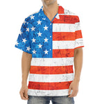 Rough USA Flag Print Aloha Shirt