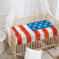 Rough USA Flag Print Baby Crib Sheet