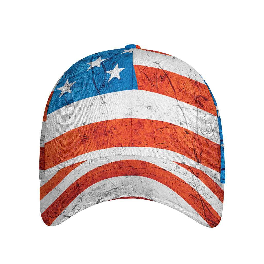 Rough USA Flag Print Baseball Cap