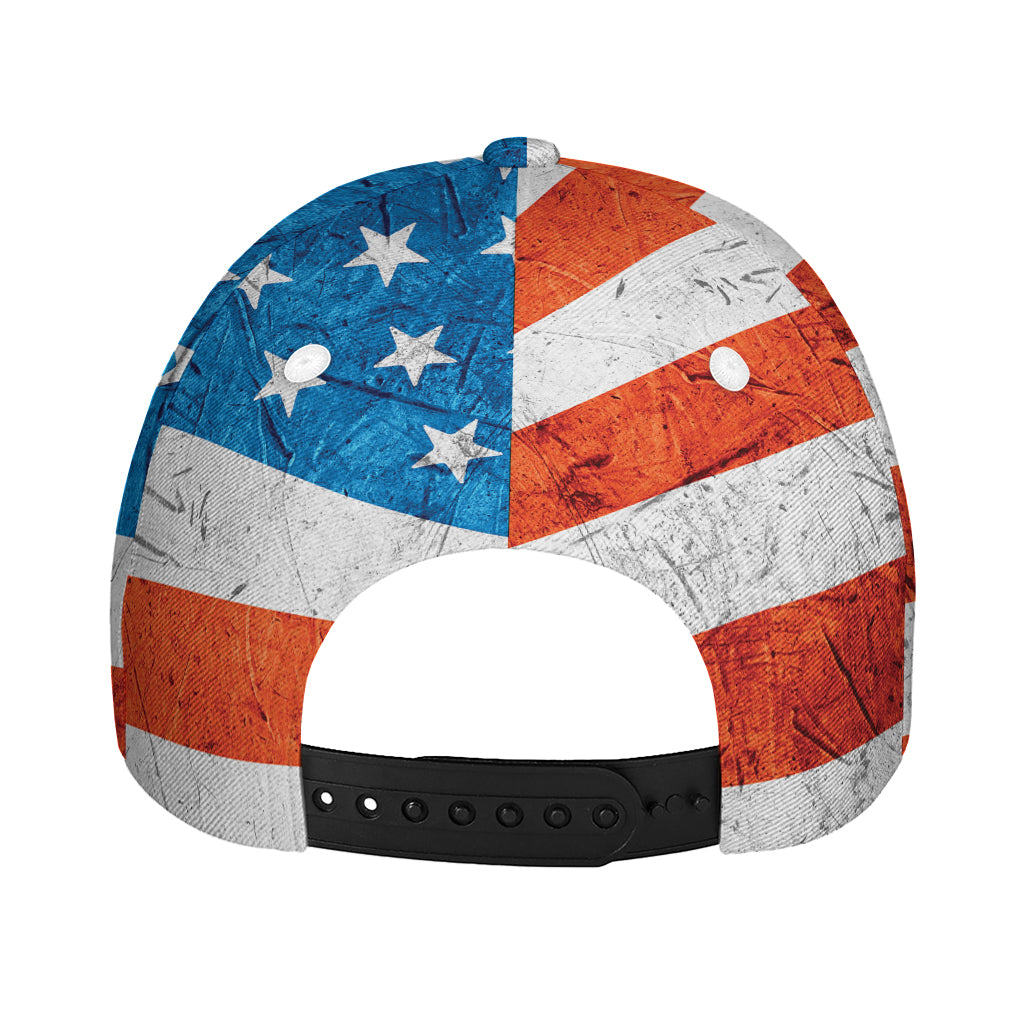 Rough USA Flag Print Baseball Cap