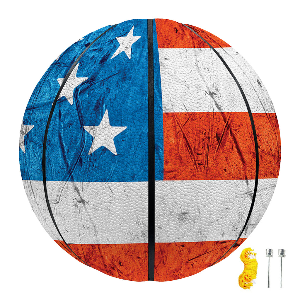 Rough USA Flag Print Basketball