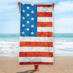 Rough USA Flag Print Beach Towel