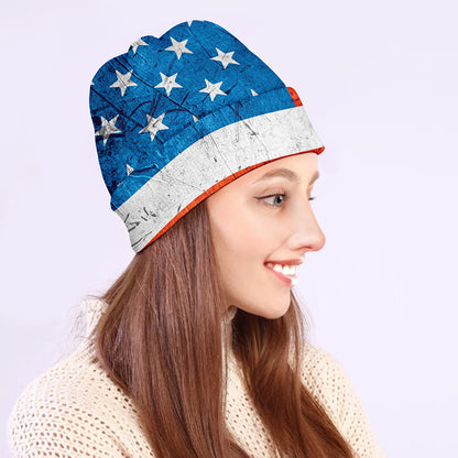 Rough USA Flag Print Beanie