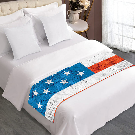 Rough USA Flag Print Bed Runner
