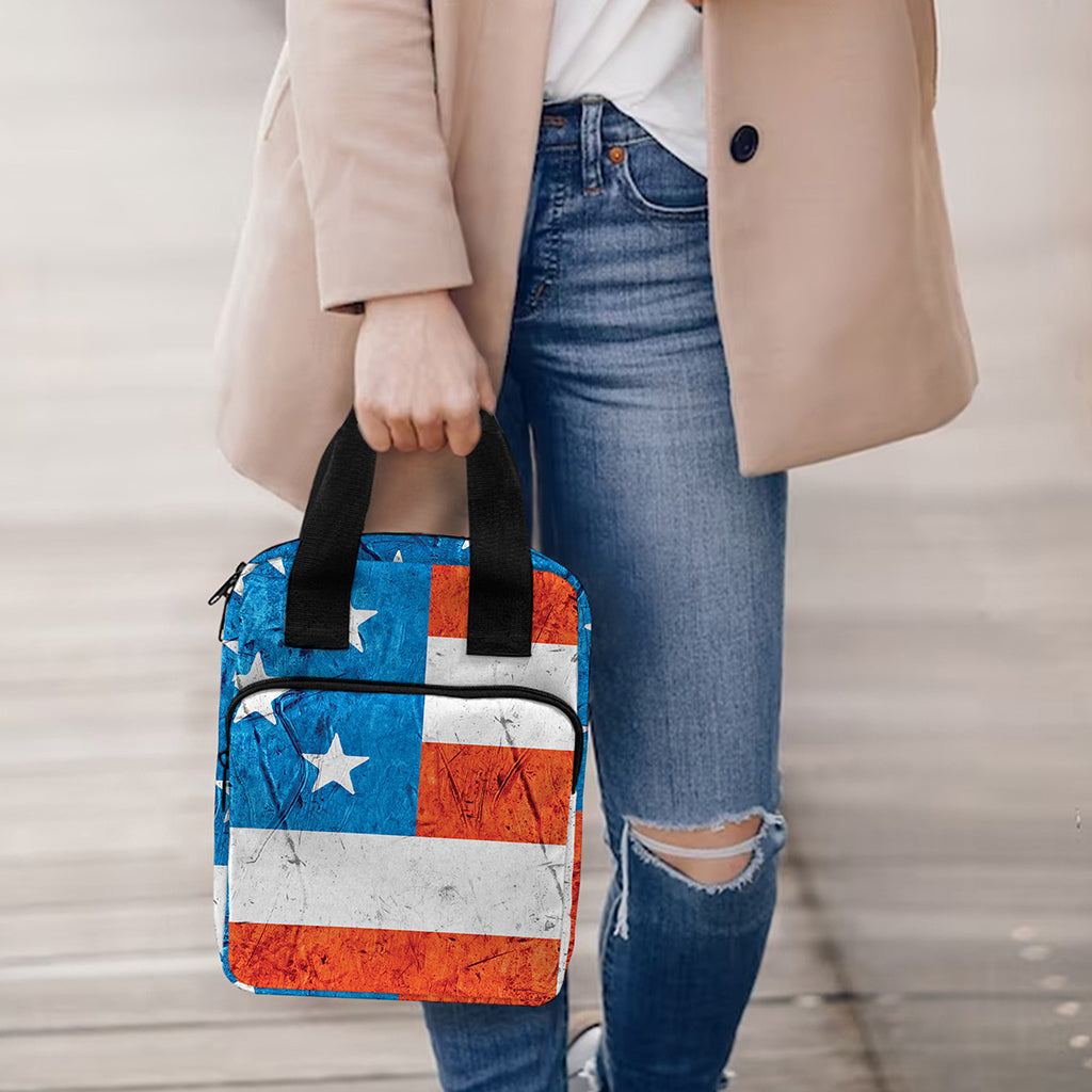 Rough USA Flag Print Bible Tote Bag