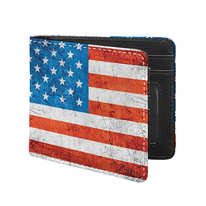 Rough USA Flag Print Bifold Wallet