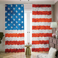 Rough USA Flag Print Dimout Pencil Pleat Curtains