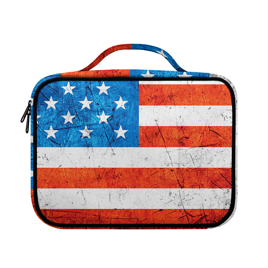 Rough USA Flag Print Briefcase Bible Bag