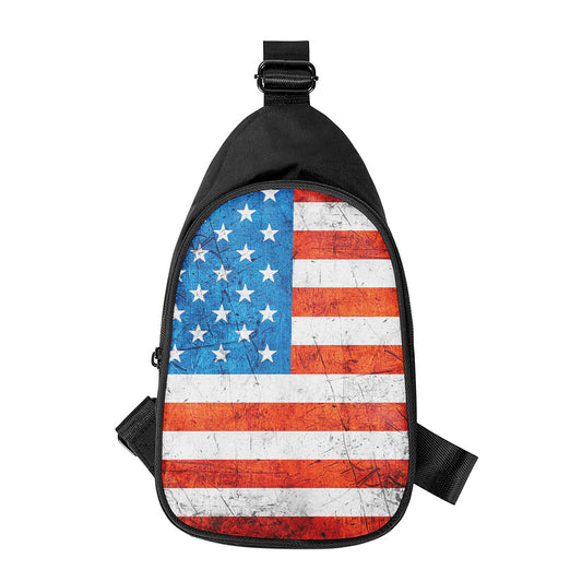 Rough USA Flag Print Chest Bag