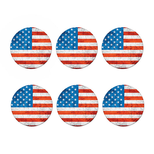 Rough USA Flag Print Coaster Set